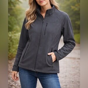 REI Gray Softshell Jacket Women’s Large Zip Up Coat